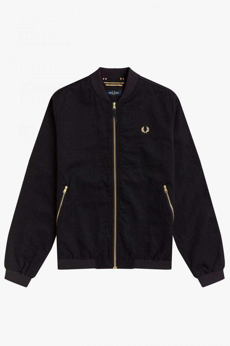 Geaca Barbati Fred Perry Twill Bomber Negrii | RO 1269XYUF